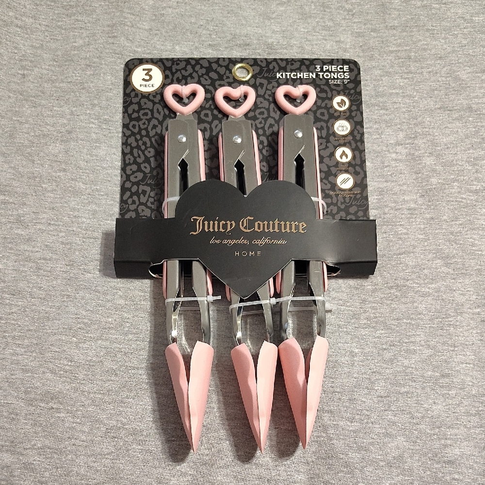 Juicy Couture Pink Kitchen Tongs Set